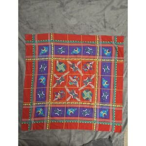 Ginnie Johansen Vintage Square Scarf Native American Southwest Wall Hanging